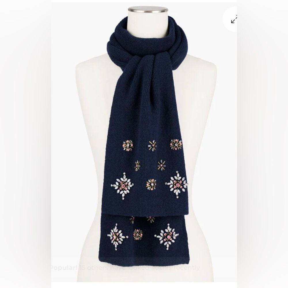 Talbots Embellished Scarf - NWT navy indigo